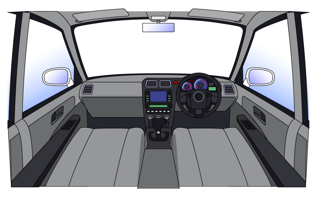 車の車内のイラスト