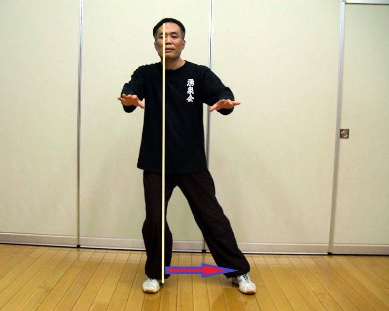 右足に重心を移し単重となった写真